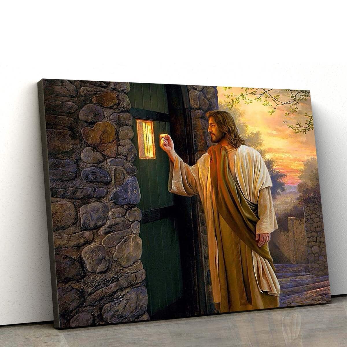 Jesus Knocking Door Jesus Christian Faith Canvas Wall Art