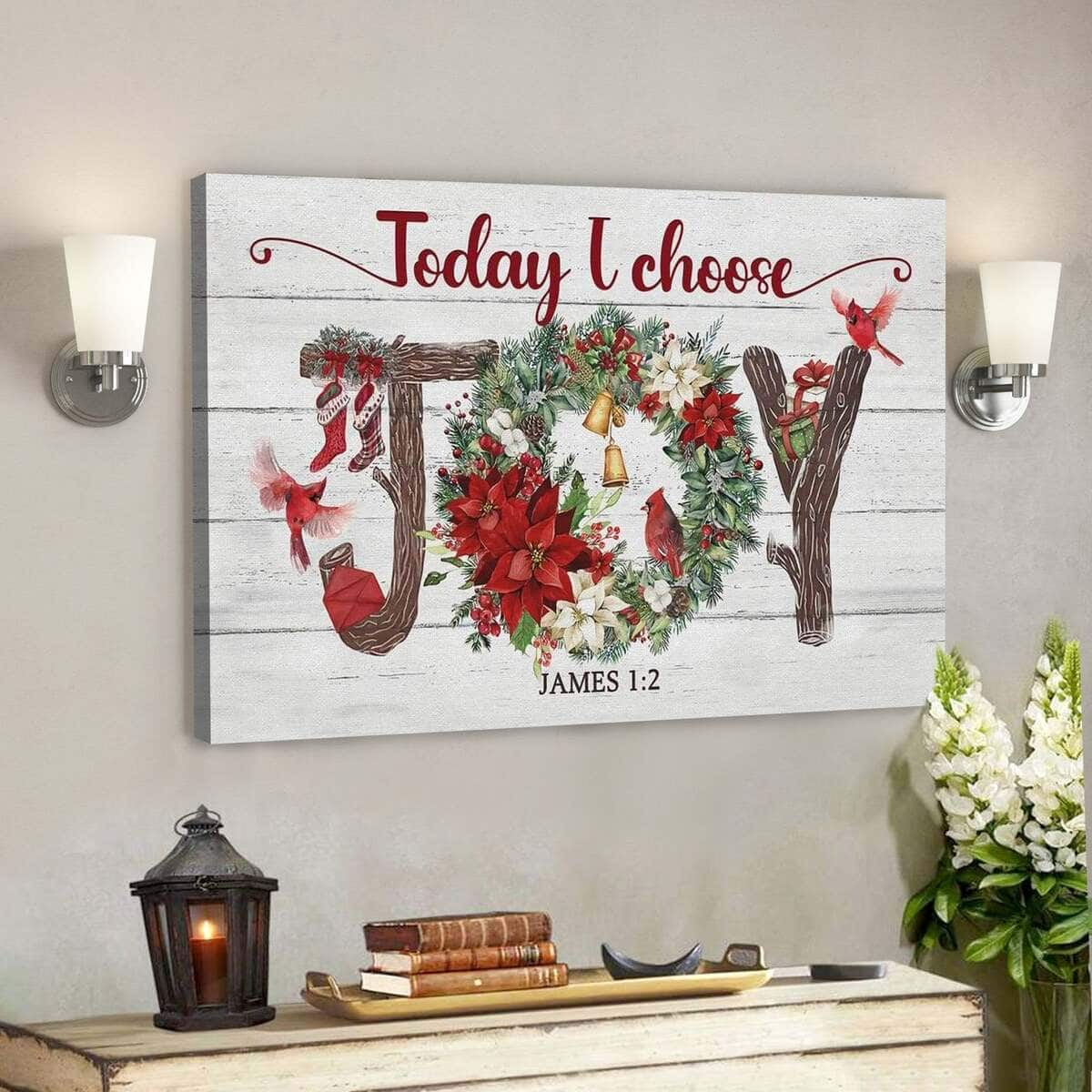 God Religious Gift Jesus Today I Choose Joy Christmas Christian Canvas Wall Art