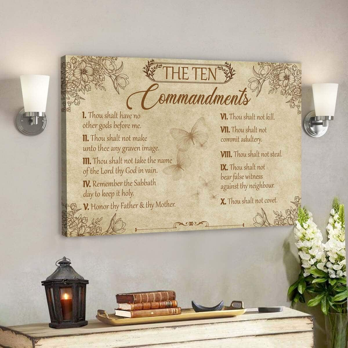 The Ten Commandments Faith Bible Verse Canvas Wall Art