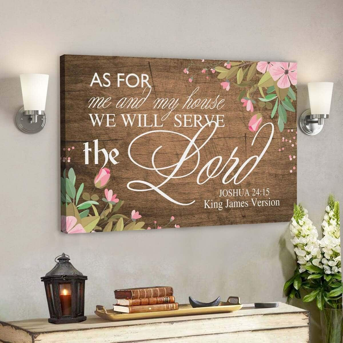 As For Me And My House We Will Serve The Lord Bible Verse Christian Canvas Wall Art