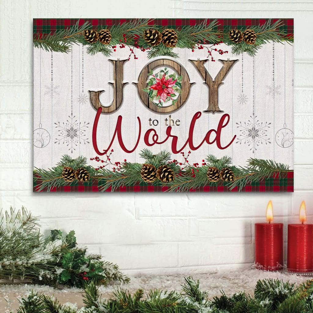 Christmas Joy To The World Christian Religious Canvas Wall Art