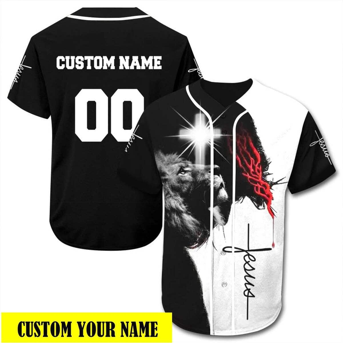 Cross Lion Customize Personalized Christian Jesus Religious Baseball Jersey