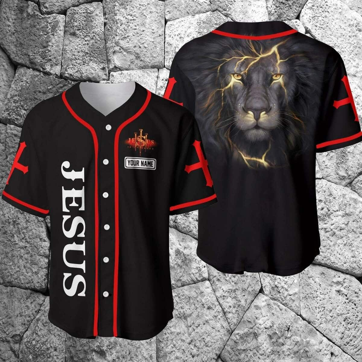 Lion Customize Personalized Christian Religious Baseball Jersey