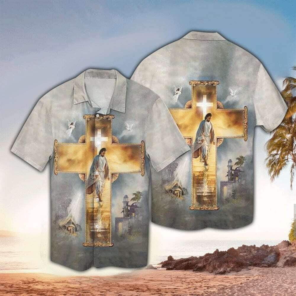 Gate Way To Heaven Jesus And Cross Christian Hawaiian Shirt