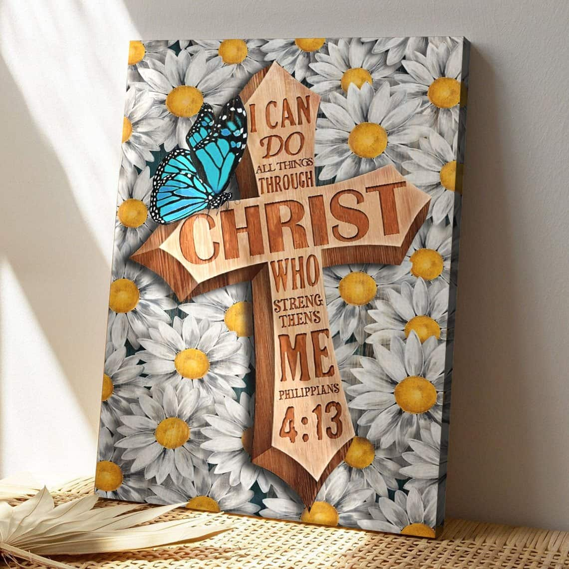 Christian I Can Do All Things Through Christ Who Strengthens Me Bible Verse Canvas Print