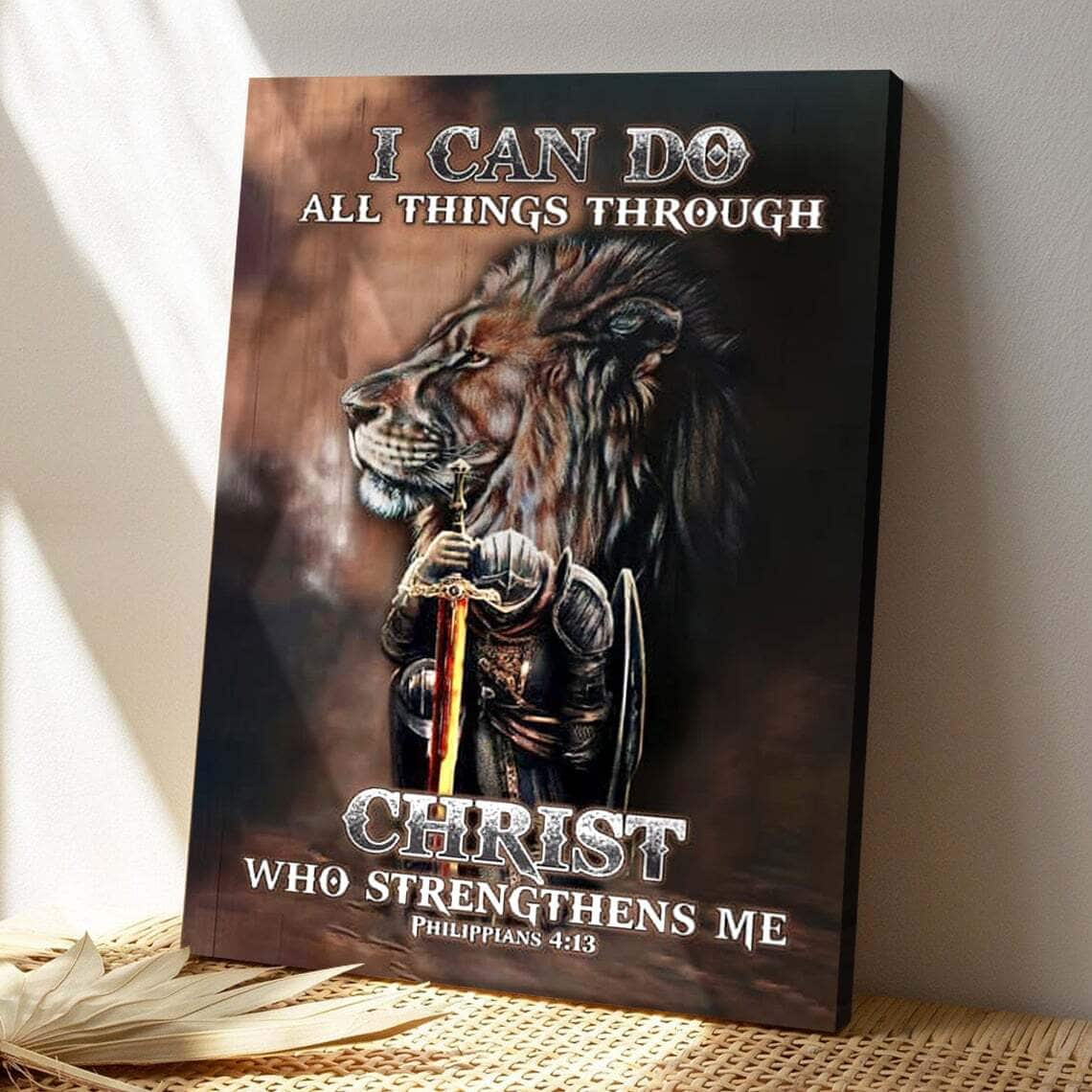 Bible Verse Warrior Of Christ I Can Do All Things Through Christ Scripture Canvas Print