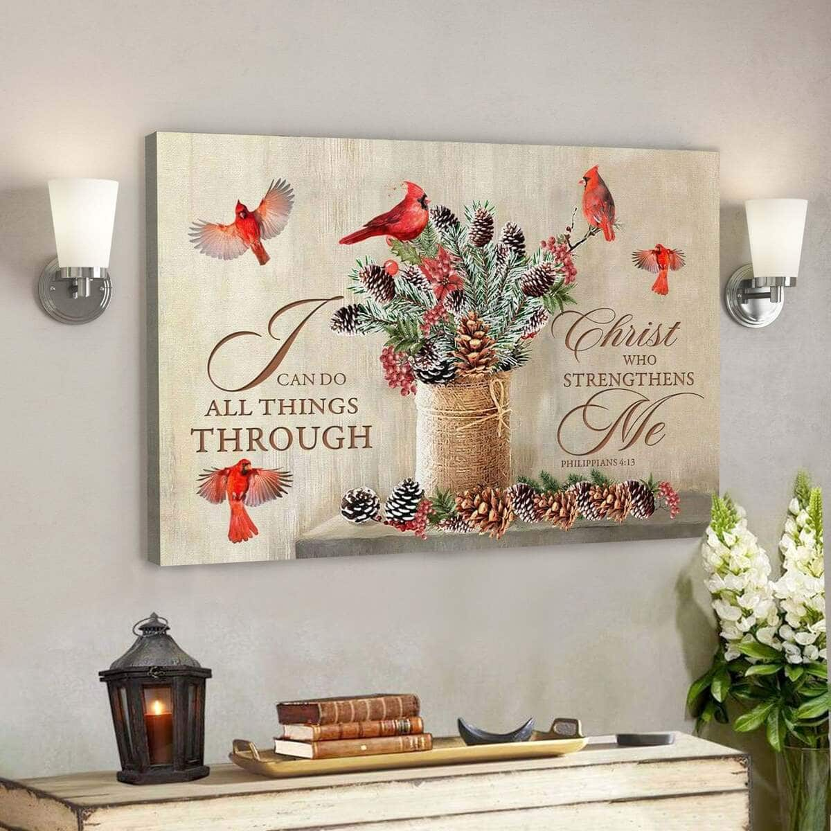 God Jesus I Can Do All Things Through Christ Christmas Christian Christmas Canvas Wall Art