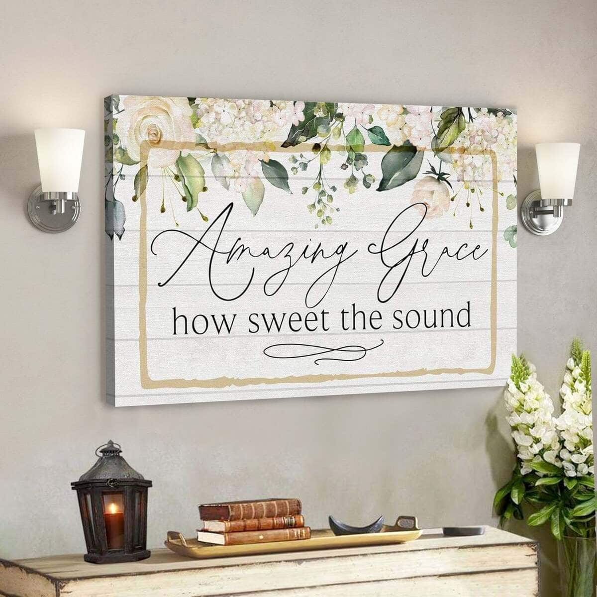 God Jesus Amazing Grace How Sweet The Sound Christian Canvas Wall Art