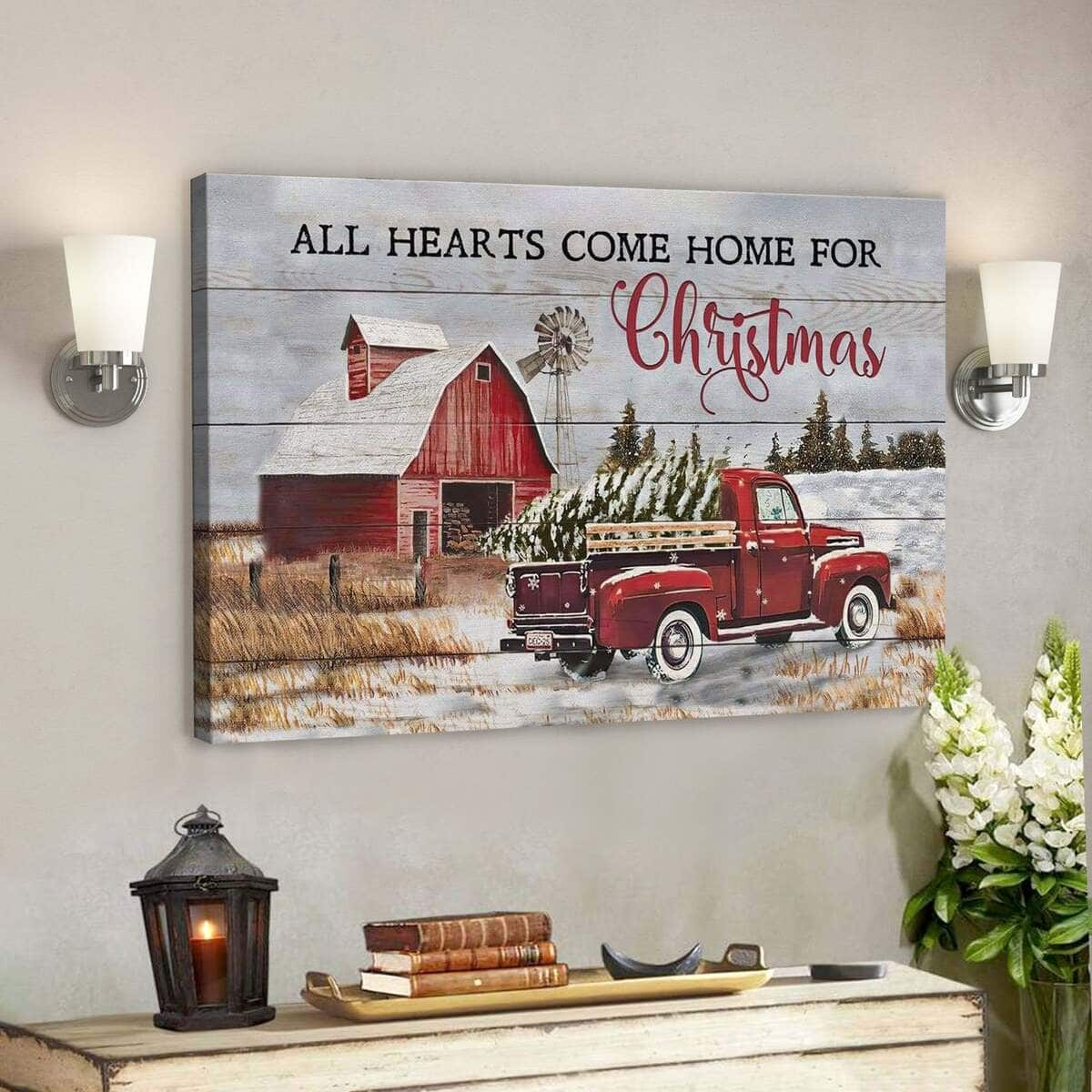 God Jesus All Hearts Come Home For Christmas Christian Gifts Canvas Wall Art