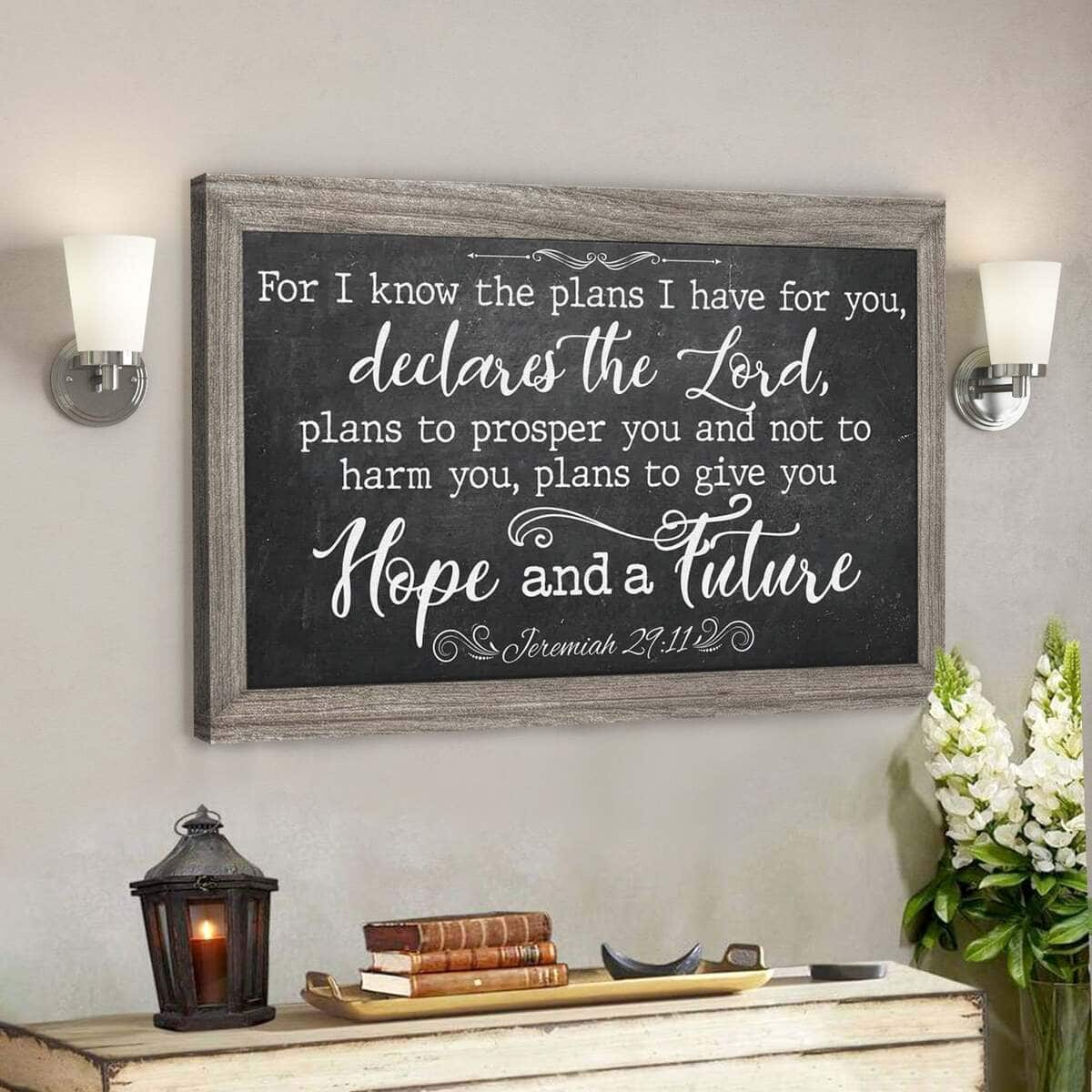 God Jesus For I Know The Plans I Have For You Jeremiah 2911 Bible Verse Canvas Wall Art