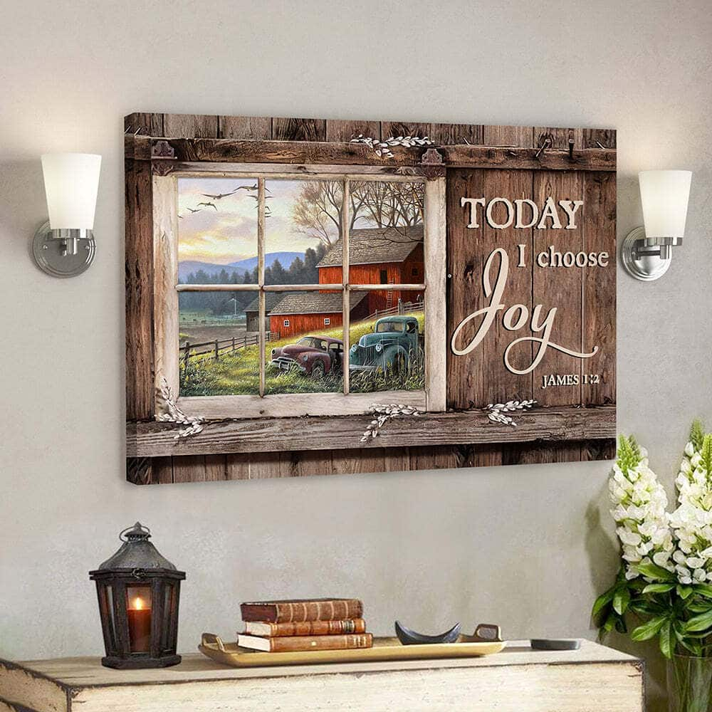 Today I Choose Day Joy James 12 Christian Bible Verse Scripture Canvas Wall Art