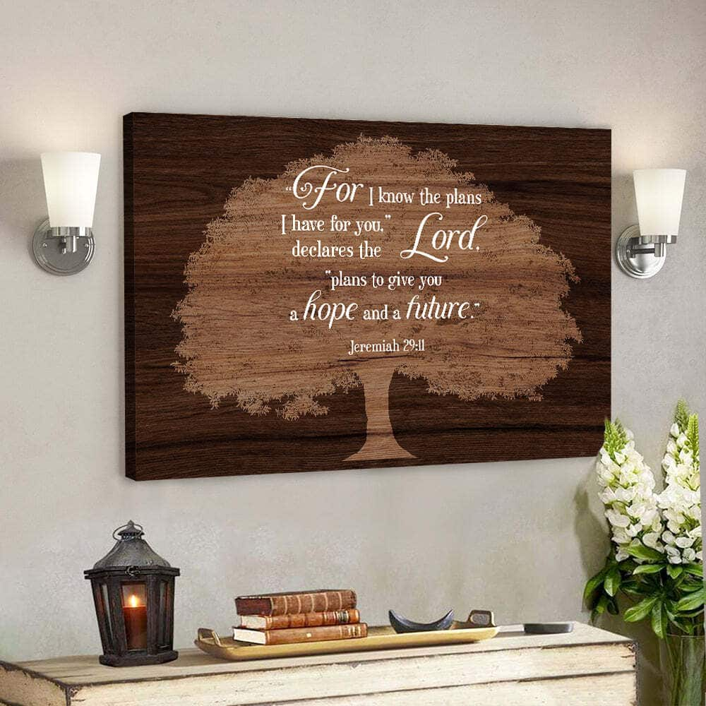 Lord Plans To Give You A Hope And A Future Jeremiah 2911 Bible Verse Scripture Canvas Wall Art