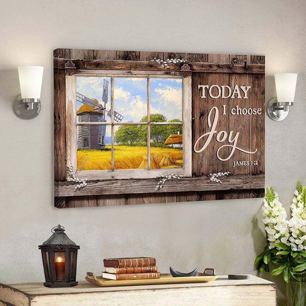 Today I Choose Day Joy James 12 Bible Verse Christian Scripture Canvas Wall Art