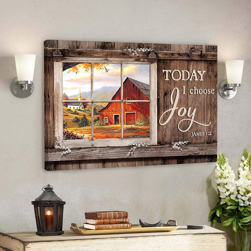 Today I Choose Day Joy James 12 Bible Verse Scripture Canvas Wall Art For Believers