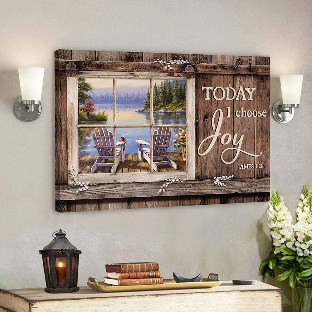 Today I Choose Day Joy James 12 Faith Bible Verse Scripture Canvas Wall Art For Christians