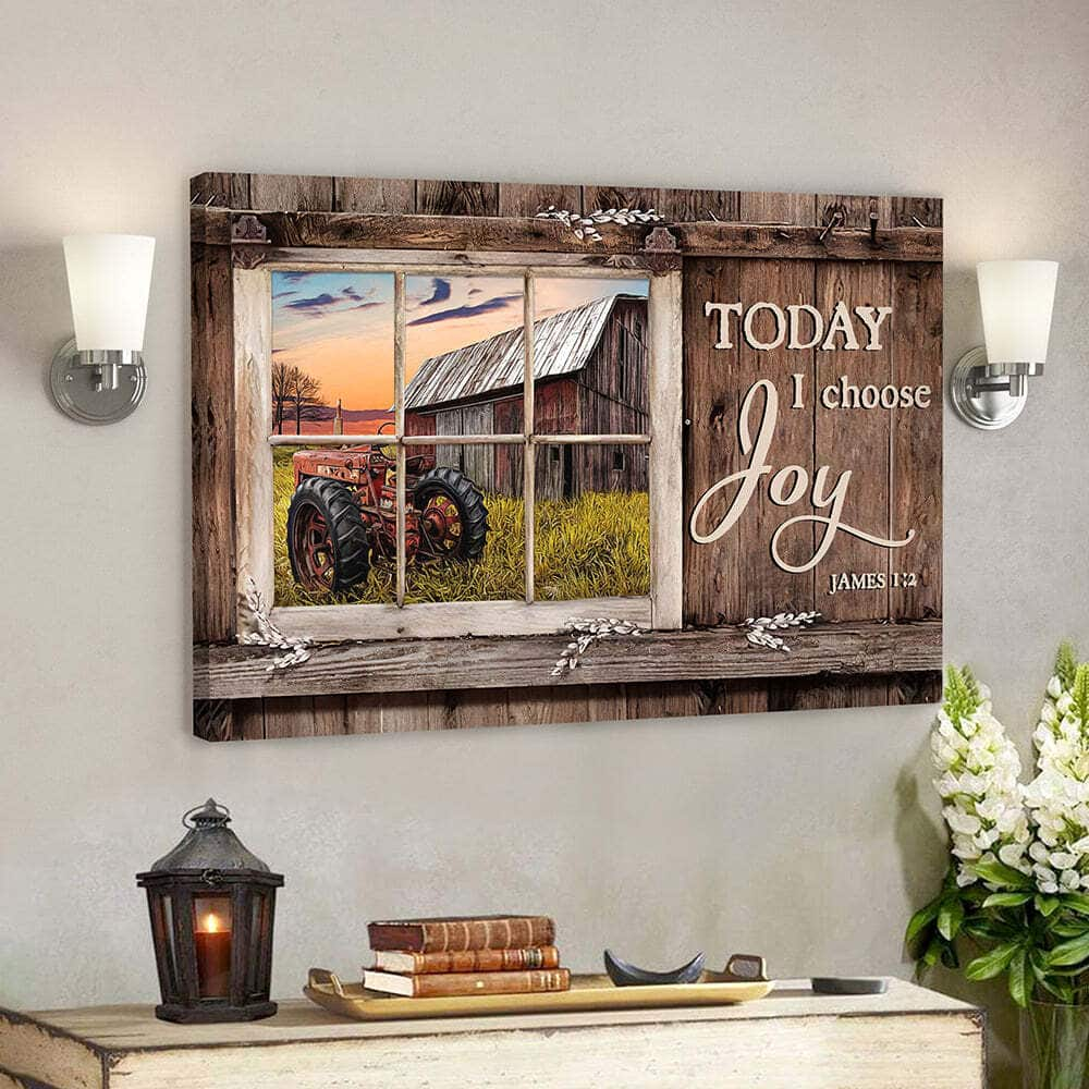 Today I Choose Day Joy James 12 Bible Verse Scripture Faith Canvas Wall Art For Christian