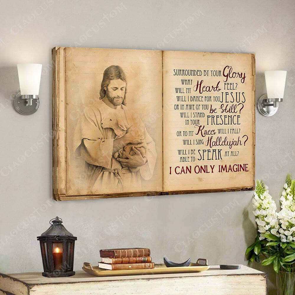 I Can Only Imagine Book Jesus Christ Bible Verse Scripture Canvas Wall Art