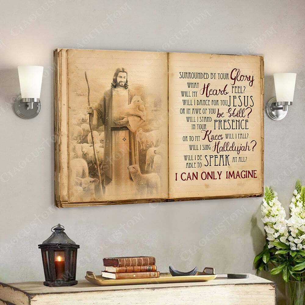 I Can Only Imagine Religious Jesus Christ Bible Verse Scripture Canvas Wall Art