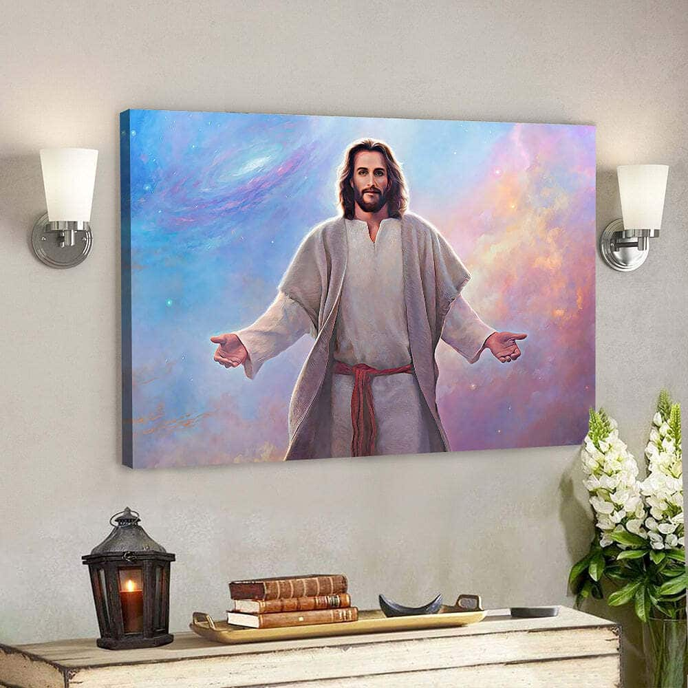 Jesus Blue Sky Art Jesus Bible Verse Scripture Canvas Wall Art