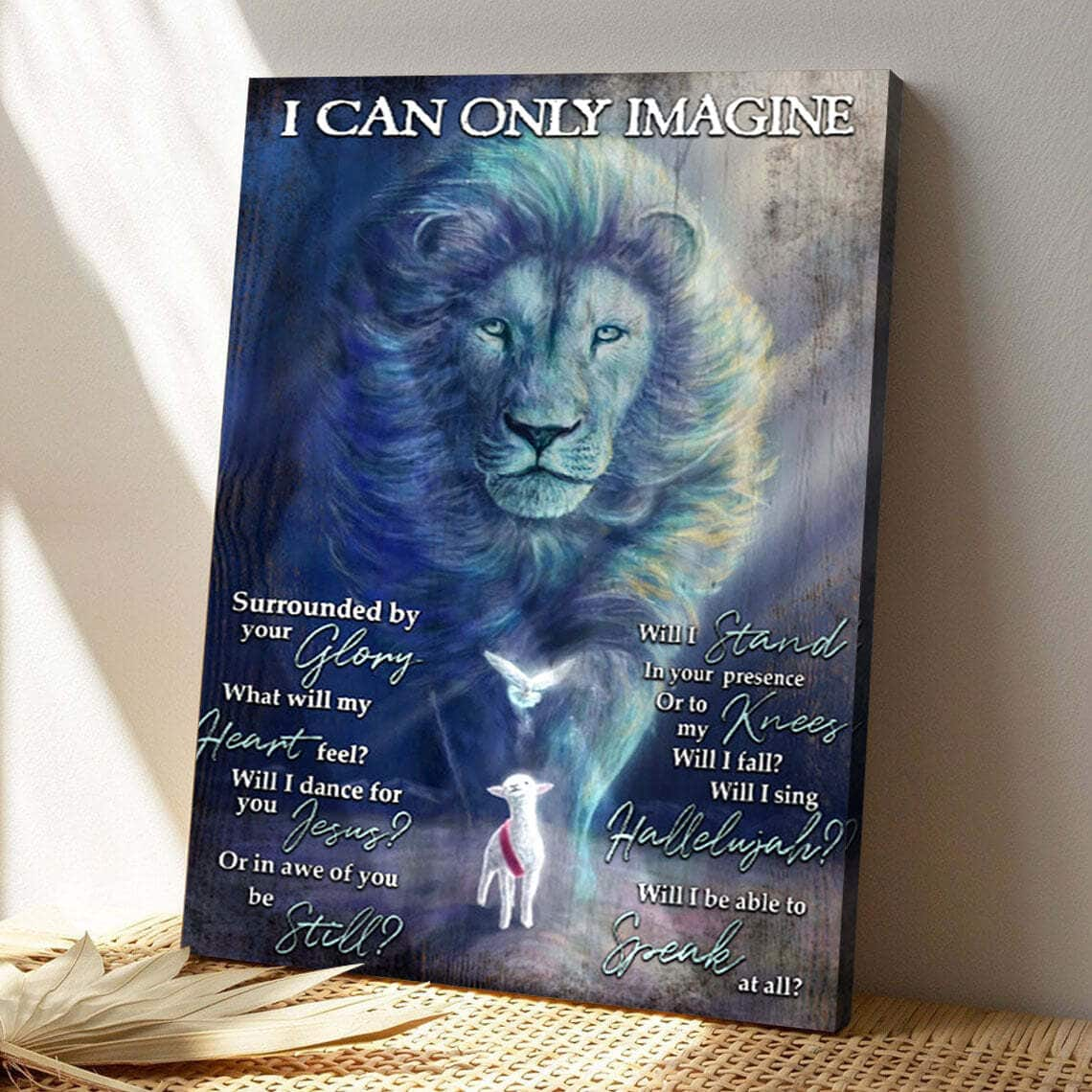 Jesus Lion And Lamb I Can Only Imagine Bible Verse Scripture Canvas Print