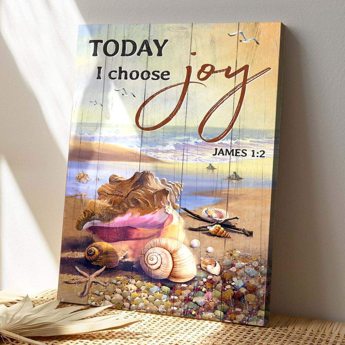 Water Snail Shell Today I Choose Joy Bible Verse Scripture Canvas Print