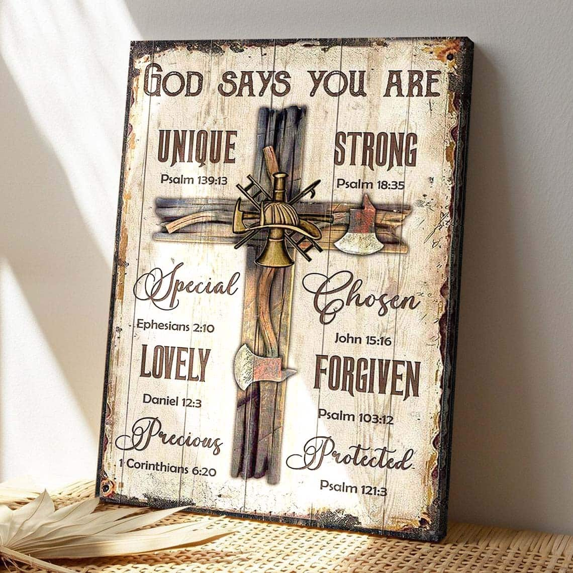 Great Cross God Says You Are Bible Verse Scripture Canvas Print