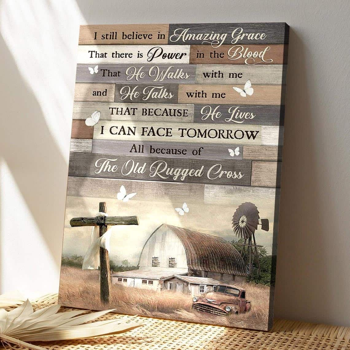 Tranquil Farm I Still Believe In Amazing Grace Bible Verse Scripture Canvas Print