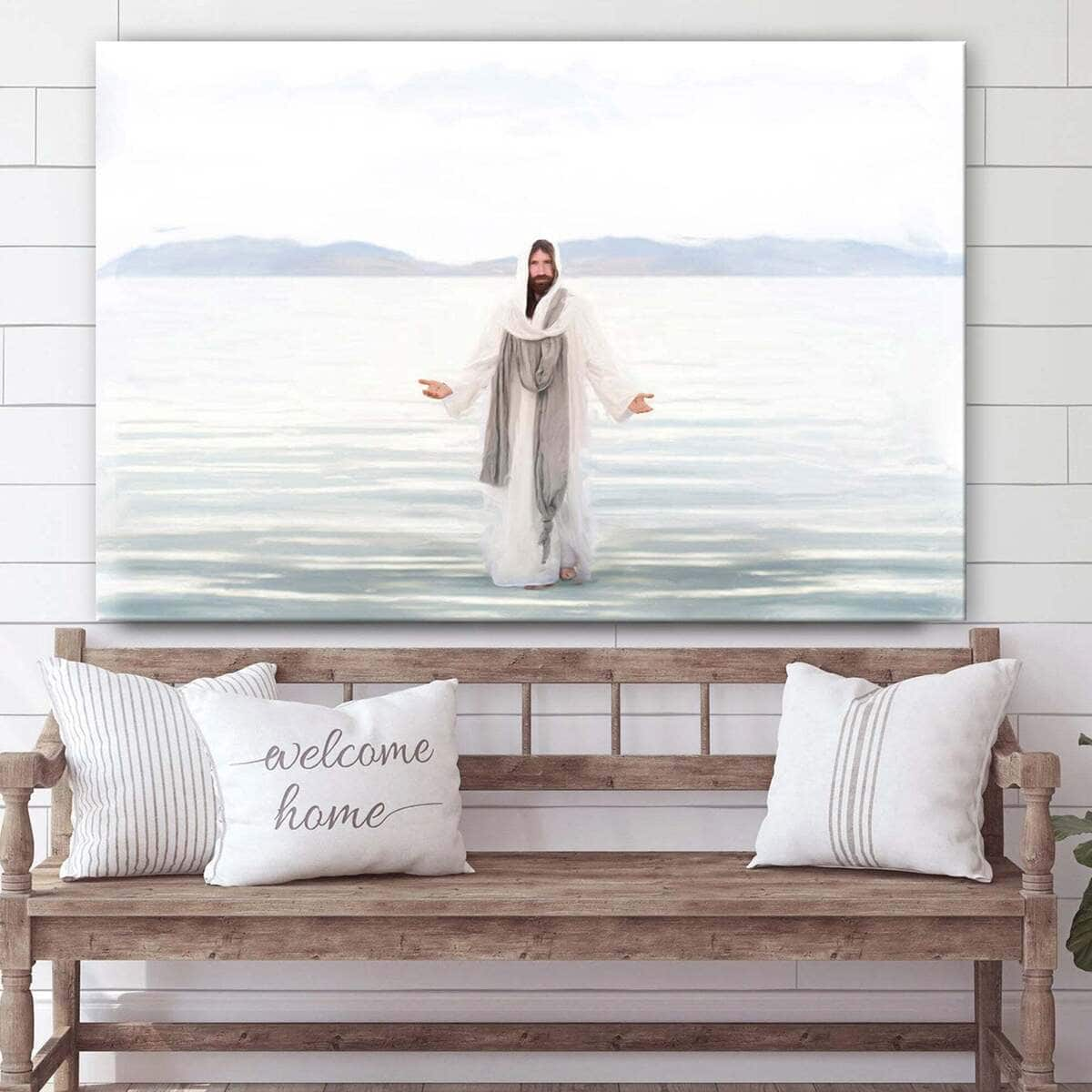 Jesus Walks On Water Jesus Christ Art Jesus Christian Canvas Wall Art