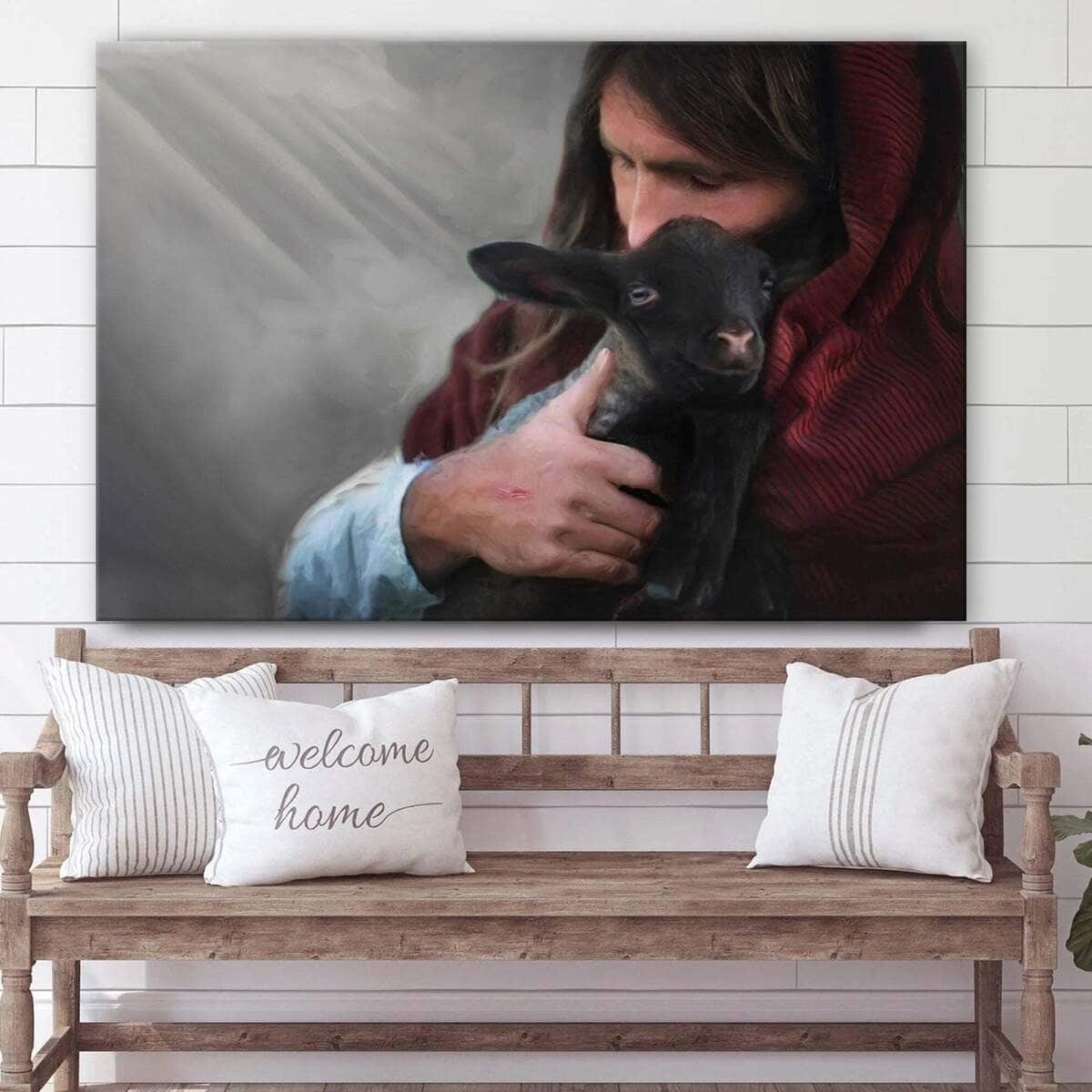 Jesus Holding A Lamb Jesus Christ Art Jesus Christian Canvas Wall Art