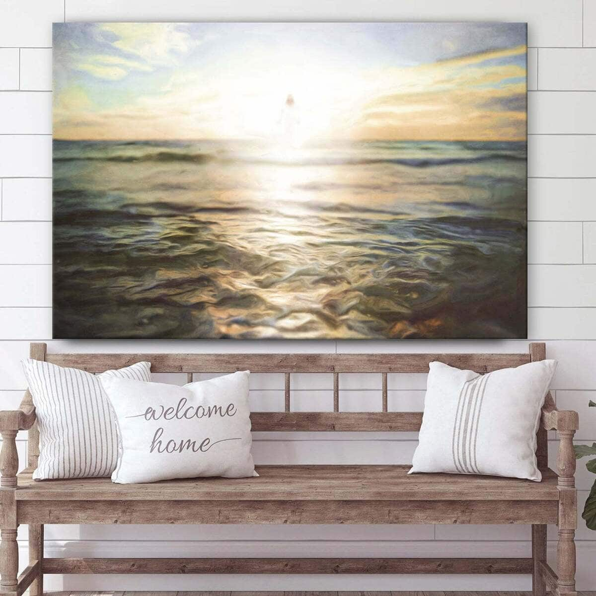 Jesus Glowing And Walking On Water Jesus Christ Art Jesus Christian Canvas Wall Art