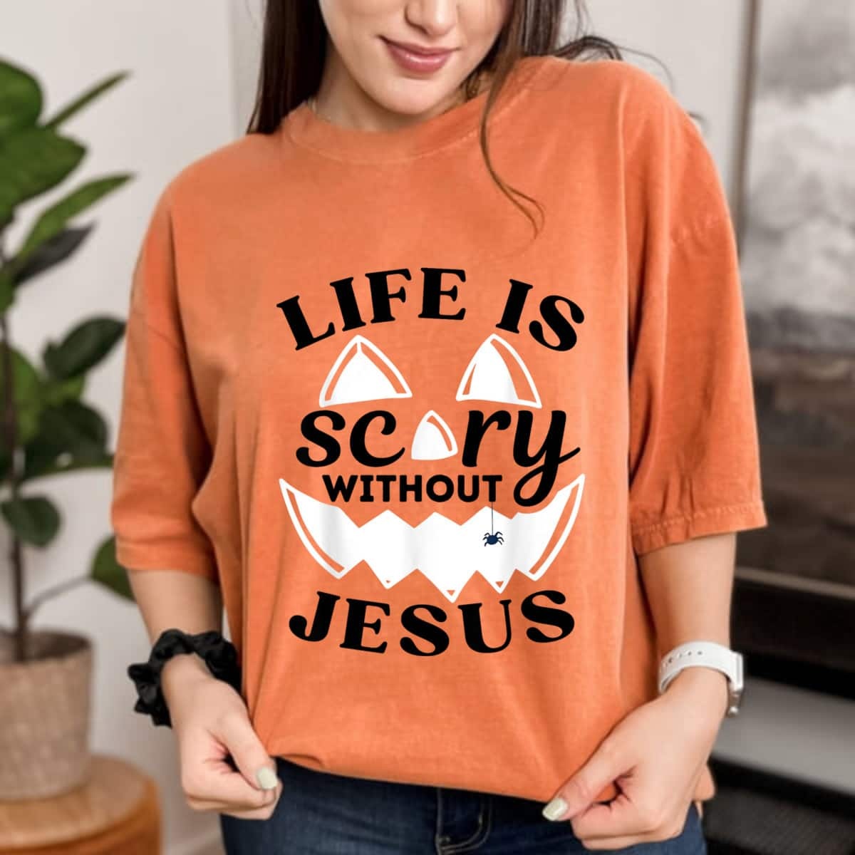 Life Is Scary Without Jesus Christ Halloween T-Shirt