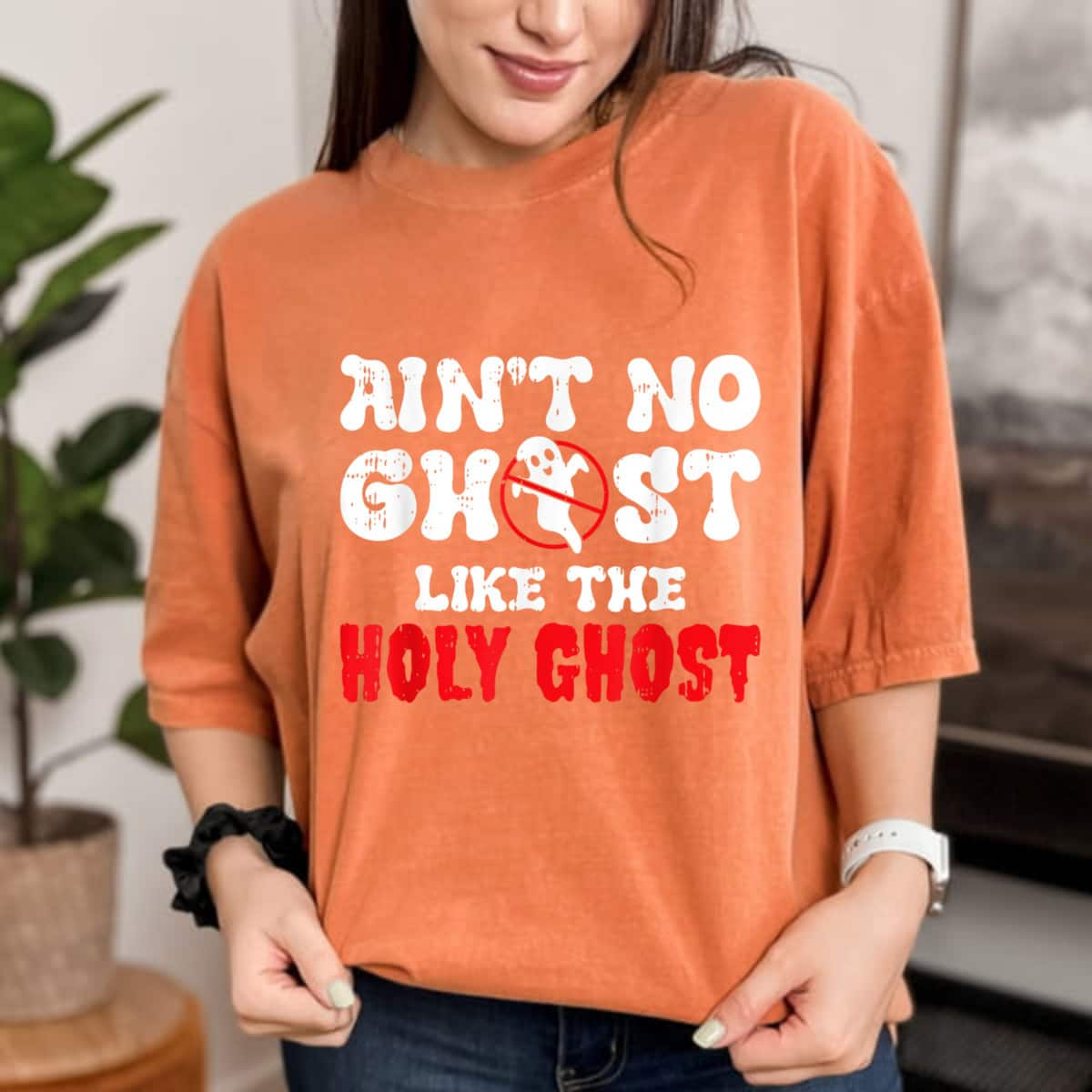 Aint No Ghost Like The Holy Ghost Halloween Christian T-Shirt