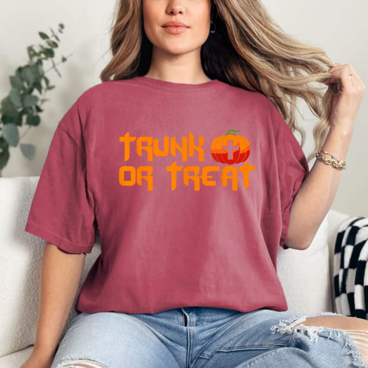 Trunk Or Treat Halloween Costume Christian Pumpkin Church T-Shirt