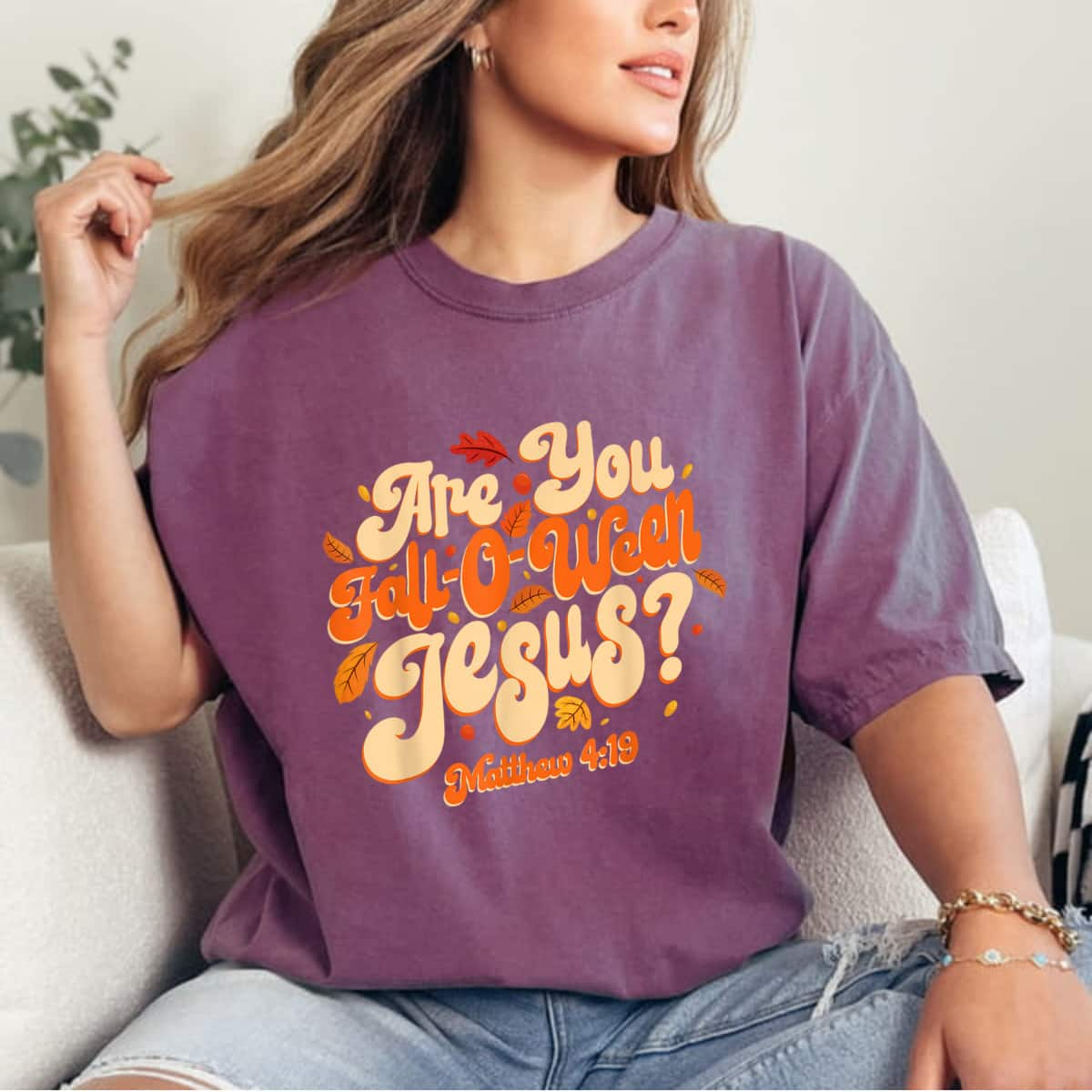 Are You Fall O Ween Jesus Christian Faith Autumn Halloween T-Shirt