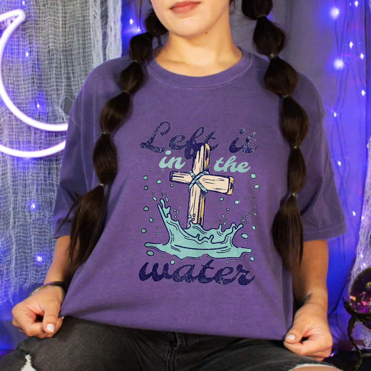 Christian Cross Left It In The Water T-Shirt