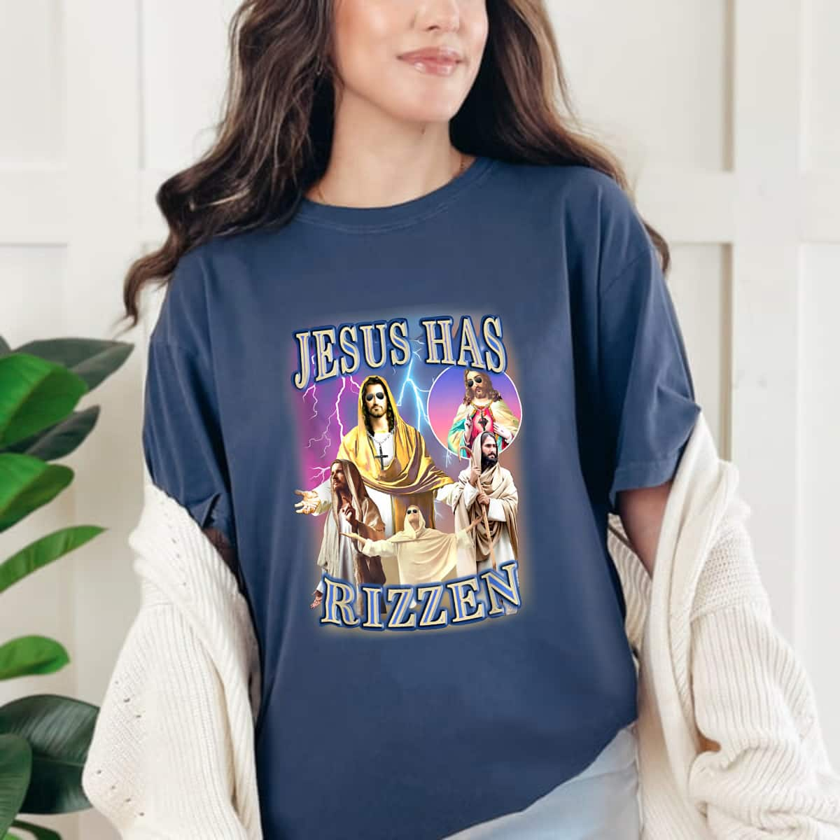 Christian Jesus Has Rizzen Funny Religious T-Shirt