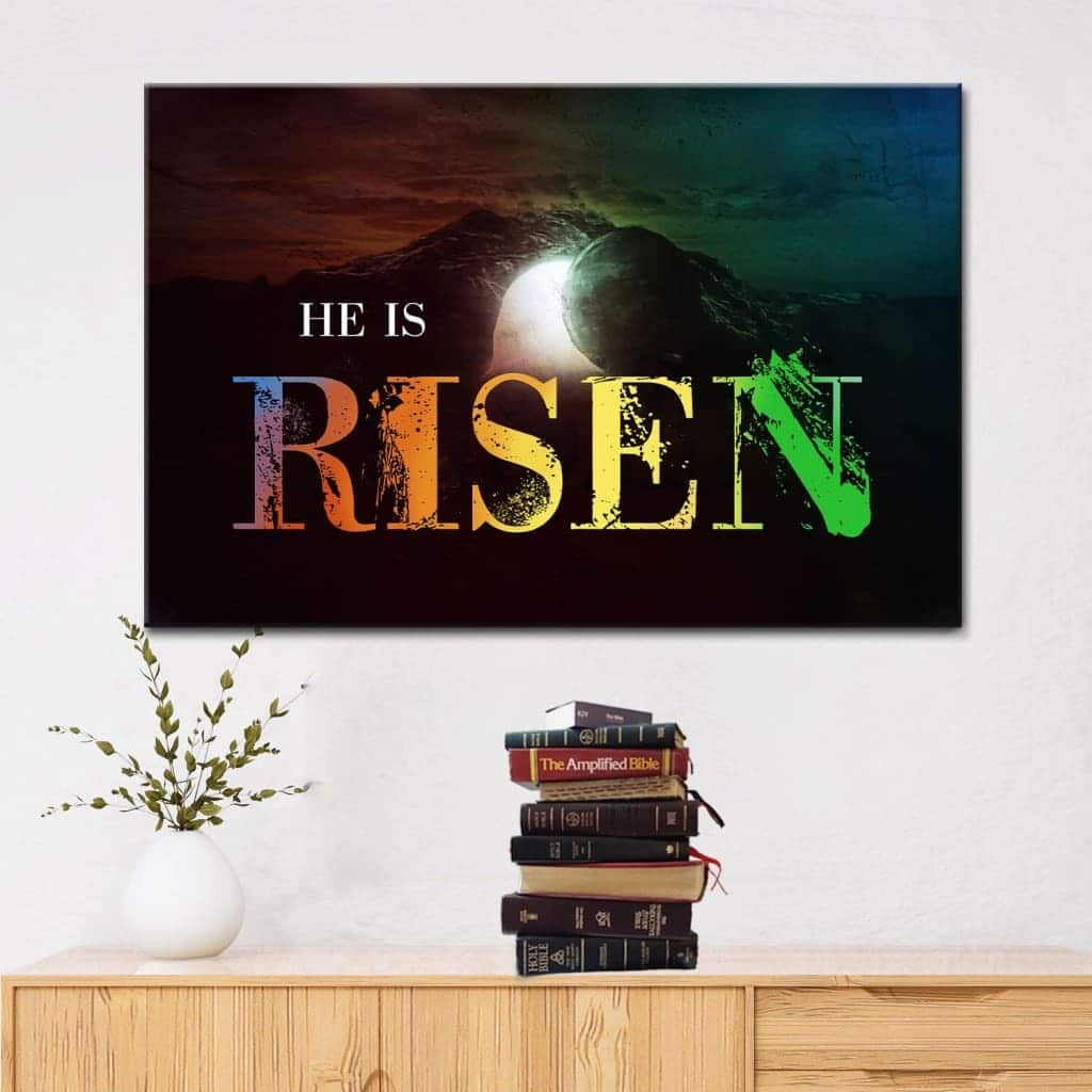 Christian Religious Tomb Of Jesus He Is Risen Canvas Wall Art