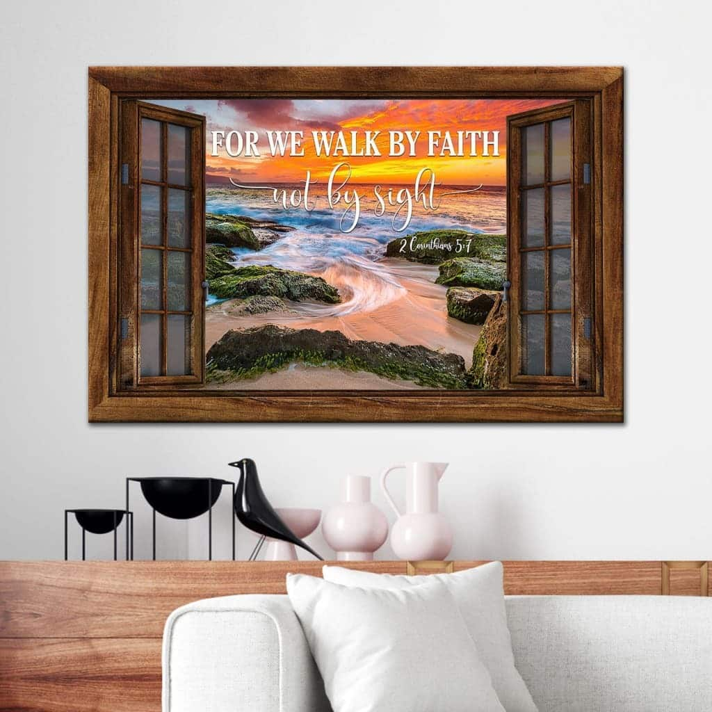 Christian Wall Decor For We Walk By Faith Not By Sight Canvas Wall Art