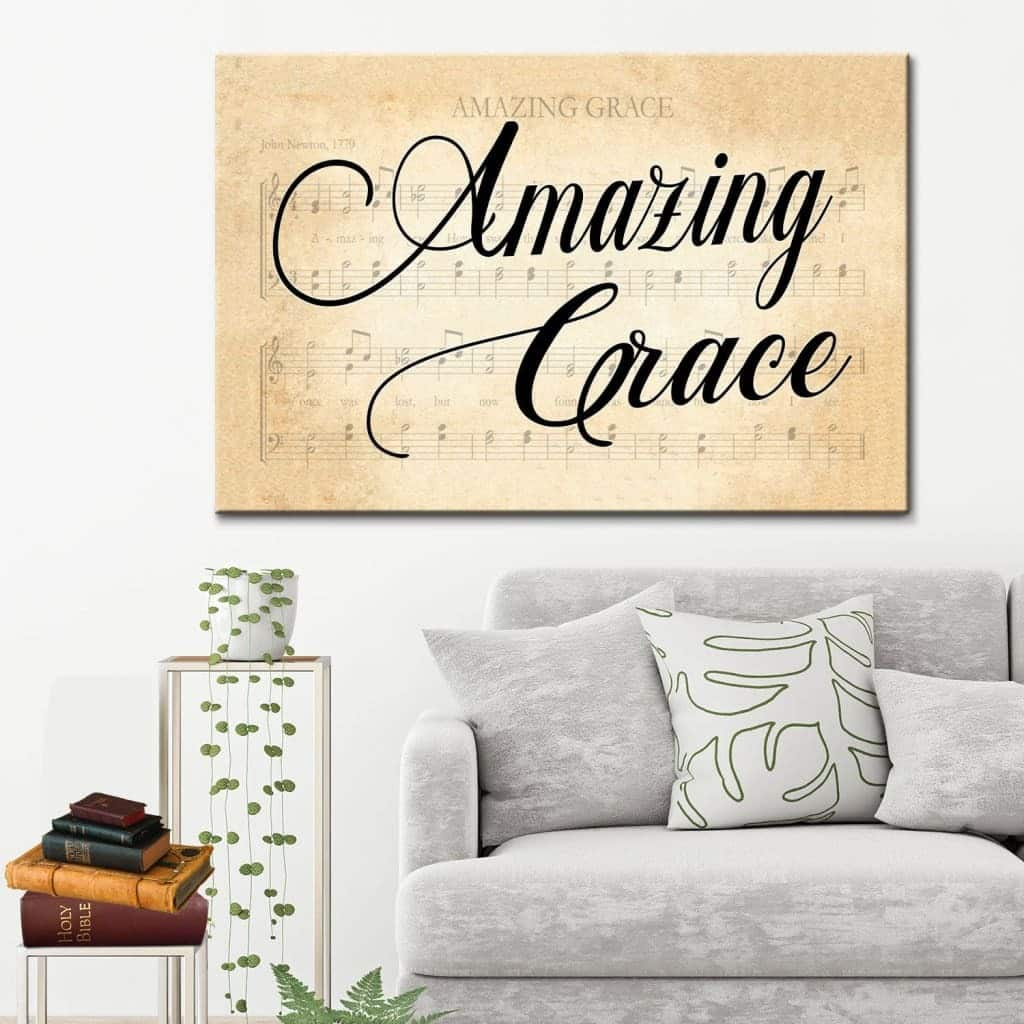 Sheet Music Amazing Grace Christian Faith Canvas Wall Art