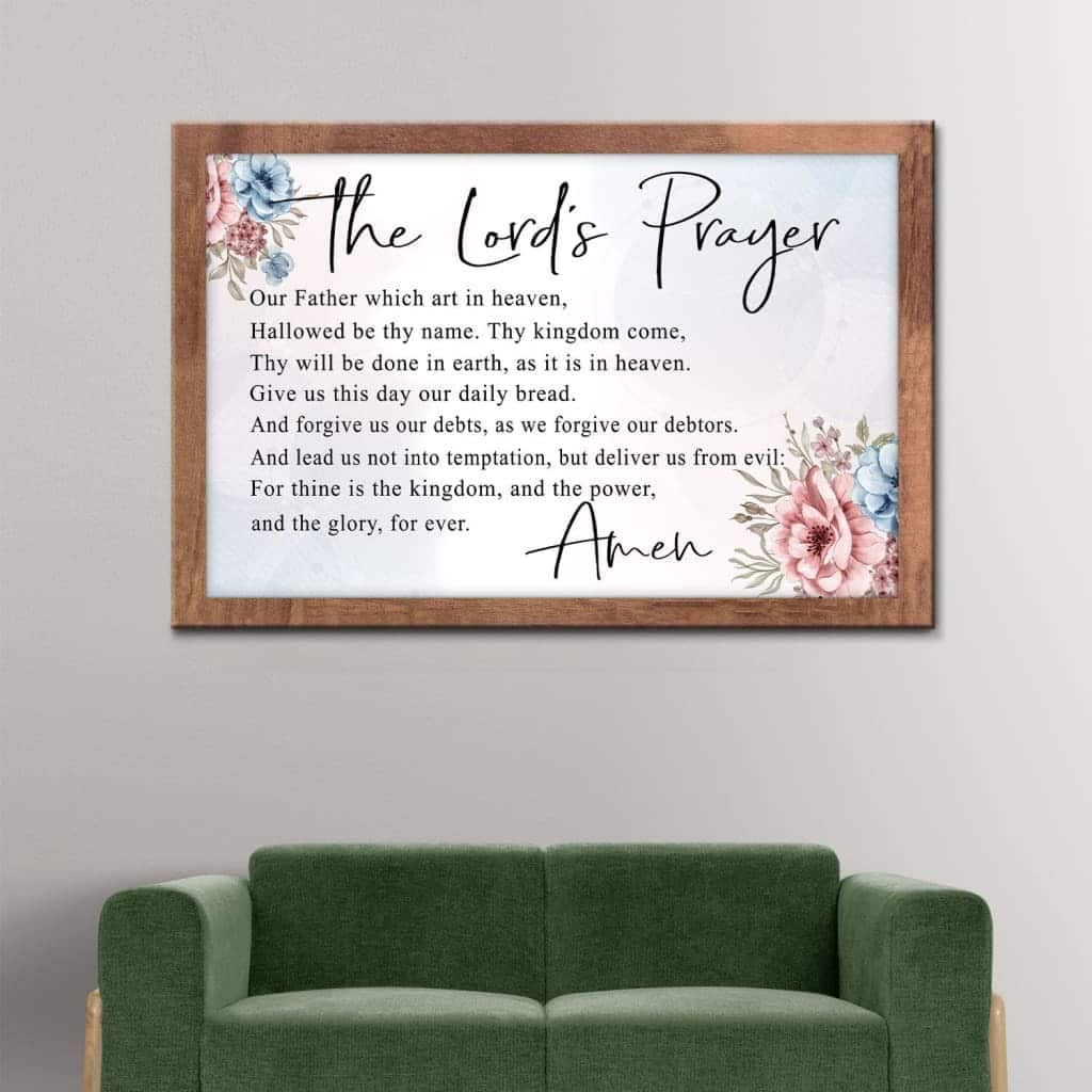 The Lord's Prayer Christian Religious Canvas Wall Art Faith