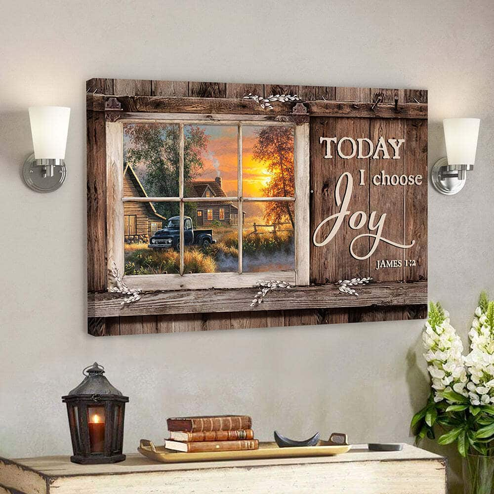 Vintage James 1:2 Today I Choose Joy Canvas Wall Art