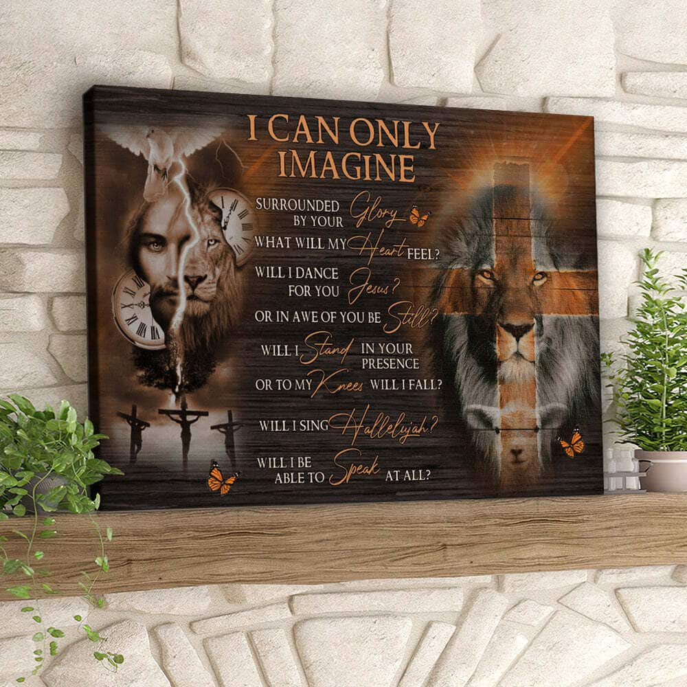 Christian I Can Only Imagine Canvas Wall Art Lion And Lamb