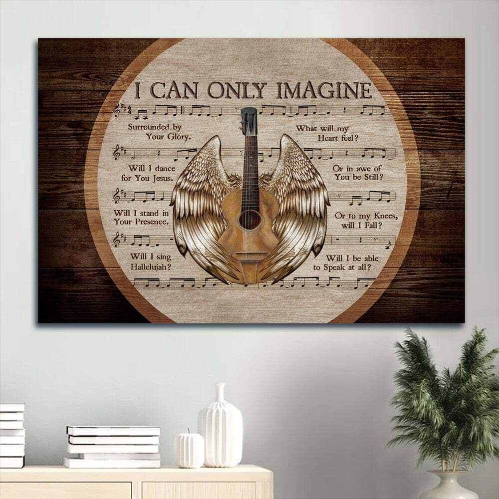 Acoustic Guitar Angel Wings I Can Only Imagine Canvas Wall Art