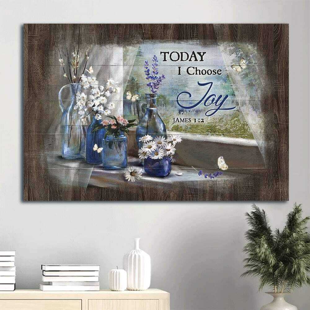 Christian Today I Choose Joy James 1:2 Canvas Wall Art