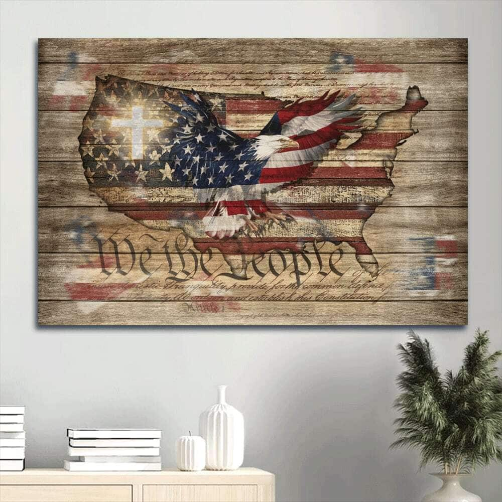 US Flag We The People Christian Patriot Canvas Wall Art