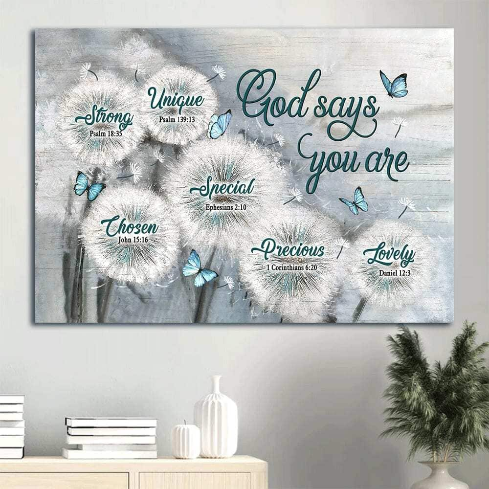 Unique Strong God Says You Are Canvas Wall Art