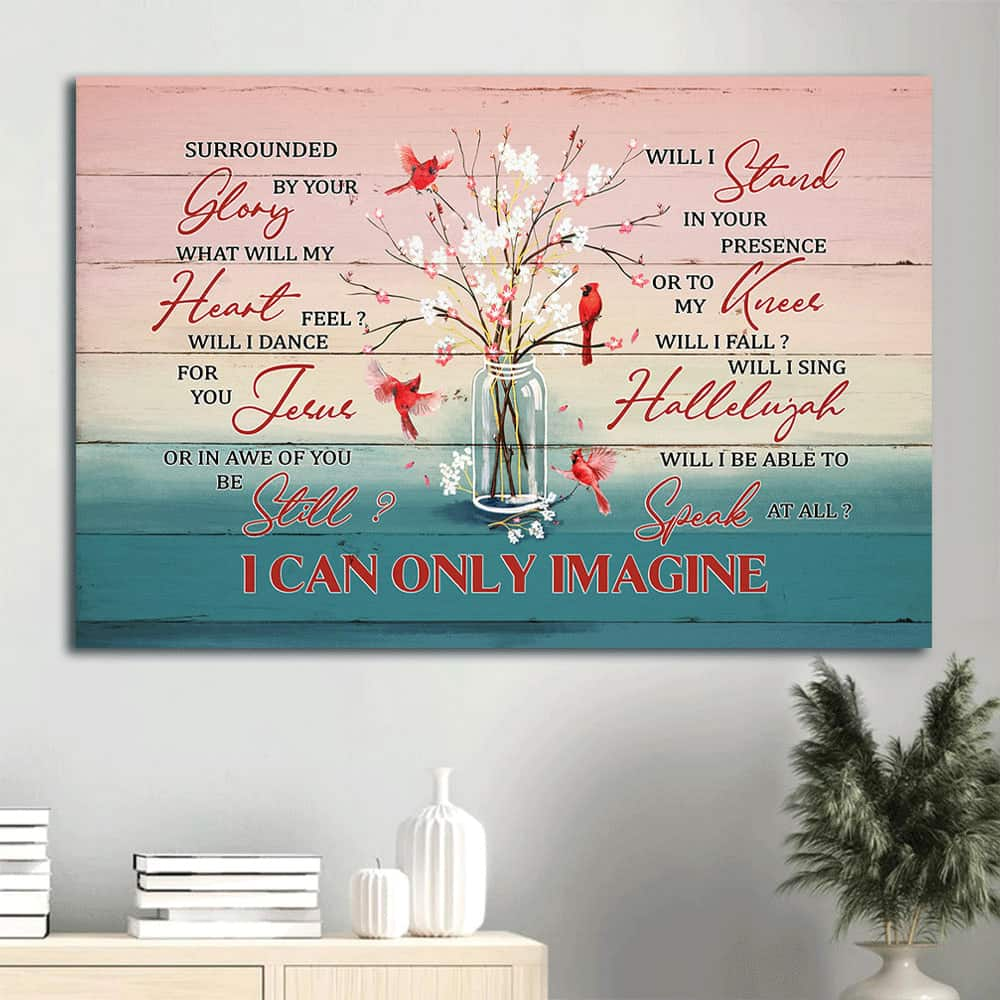 Cardinal Baby Flower Vase I Can Only Imagine Canvas Wall Art