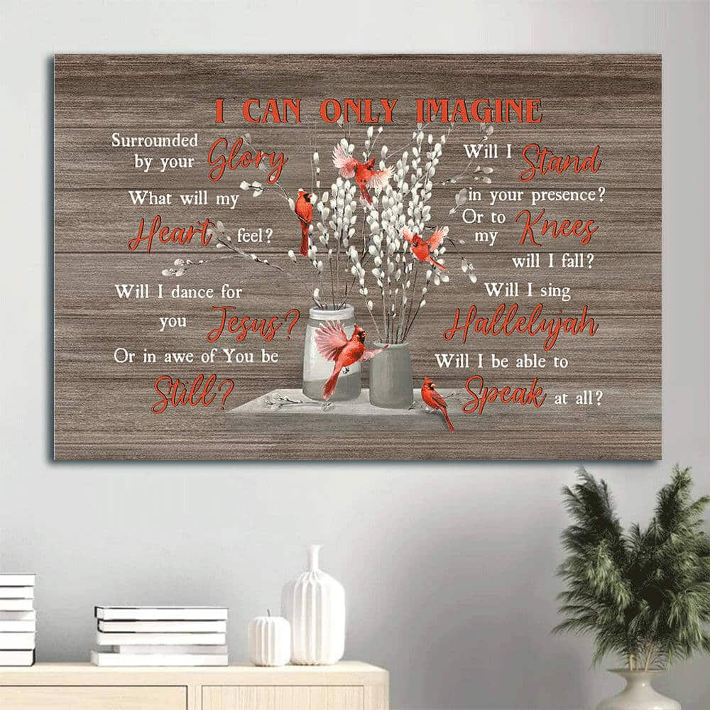 Cardinal Briar Flower Vase I Can Only Imagine Canvas Wall Art