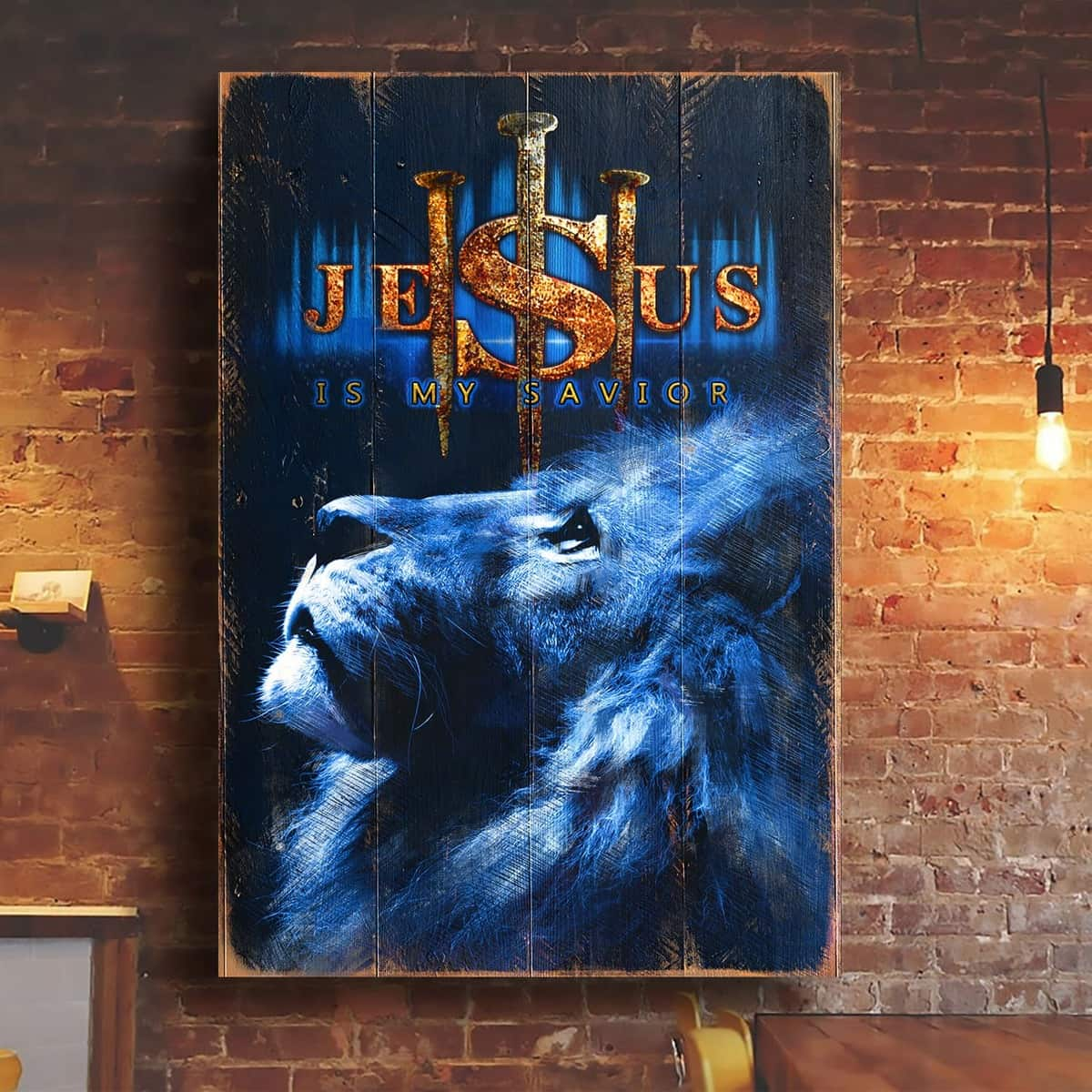 Lion Of Judah Faith God Jesus Is My Savior Canvas Wall Art