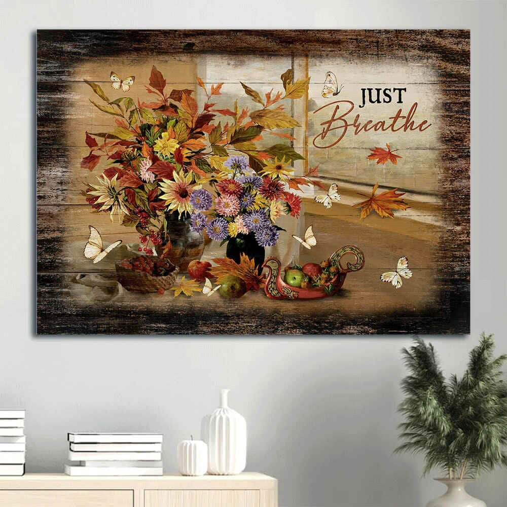 Season Autumn Fruit Just Breathe Canvas Wall Art